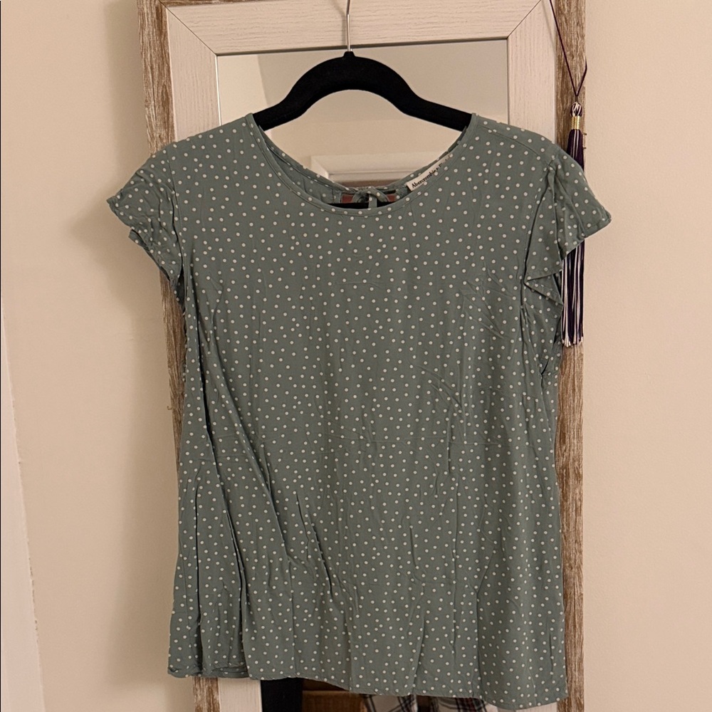 Abercrombie & Fitch Sage Polka Dot Blouse
